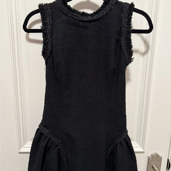 Self Portrait Black Bouclé Sleeveless Midi Dress US2 | Elegant NWOT - Picture 4 of 7